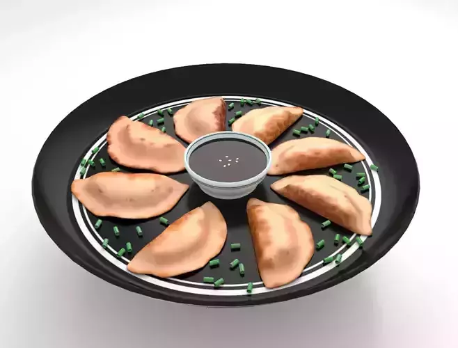 Fried Dumplings 3D Model