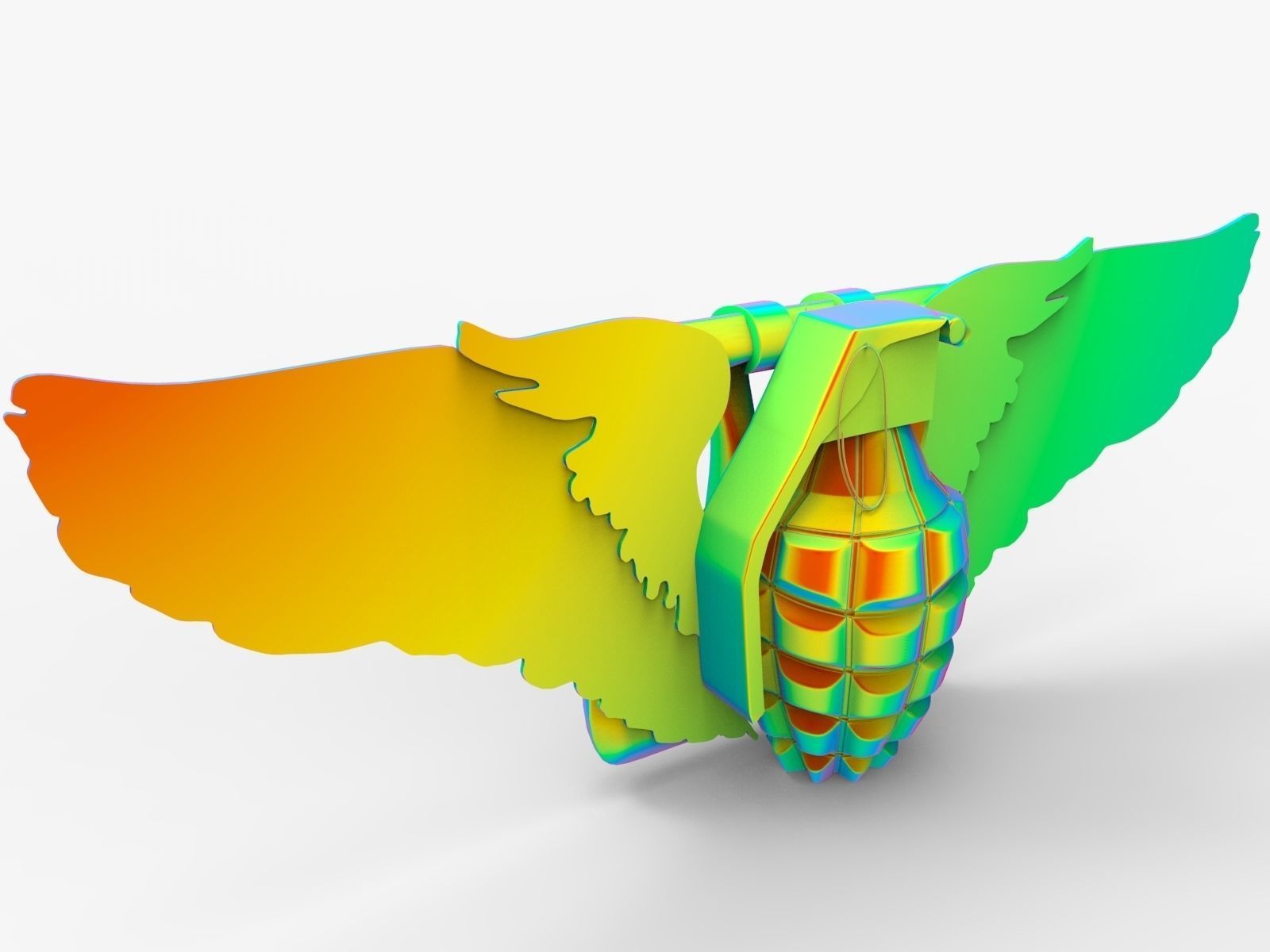 Cool Hand Grenade Belt Buckle 3D model_19