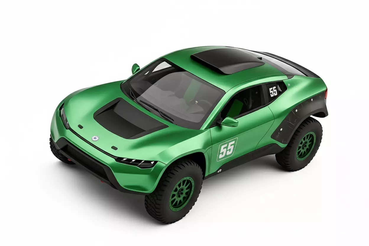 Futuristic Electric Off Road Rally Low-poly 3D model_6