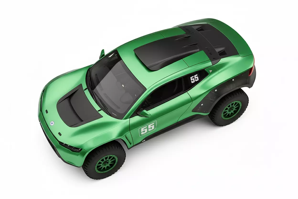 Futuristic Electric Off Road Rally Low-poly 3D model_8