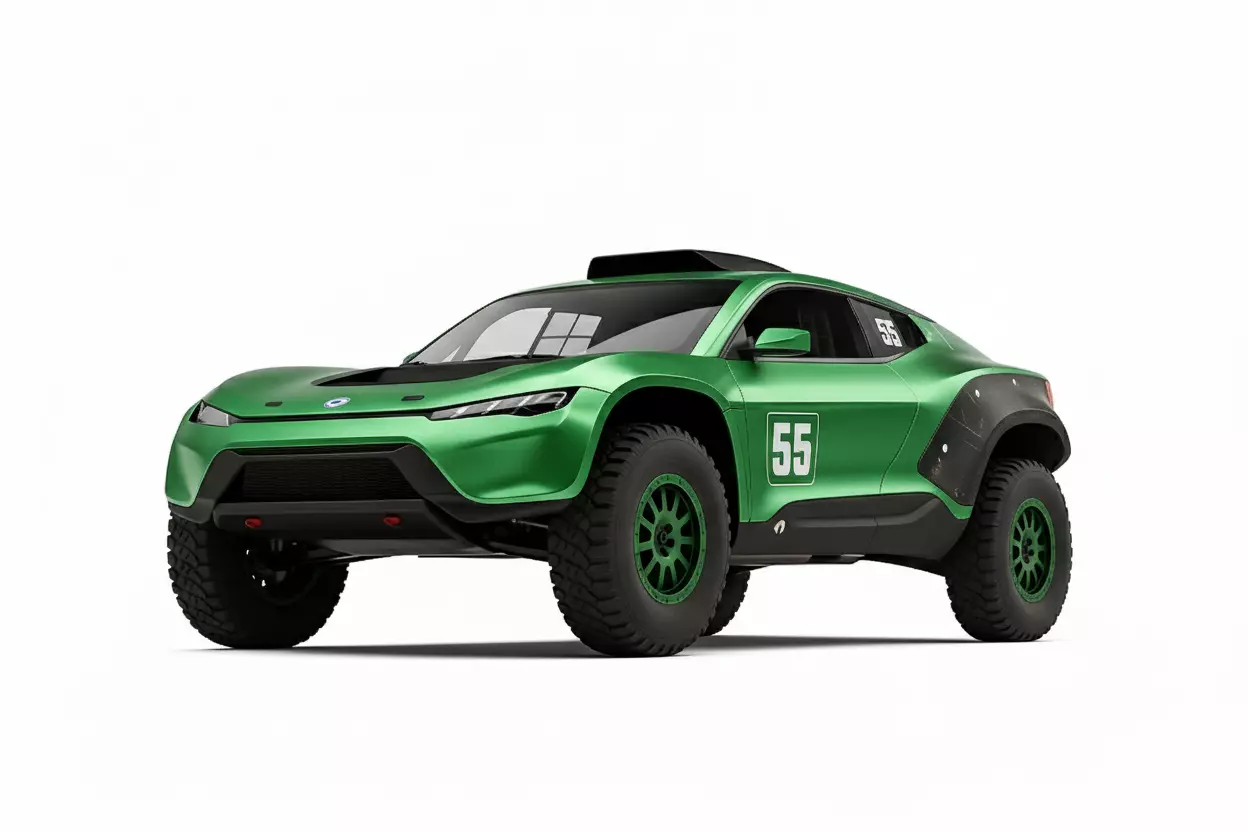 Futuristic Electric Off Road Rally Low-poly 3D model_0