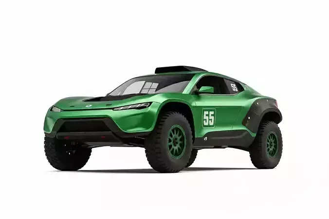 Futuristic Electric Off Road Rally Low-poly 3D model