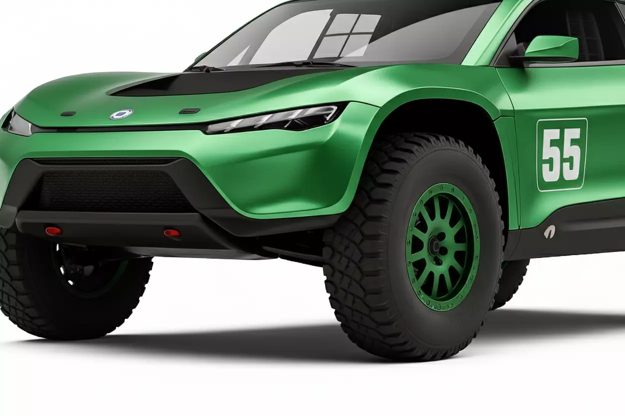 Futuristic Electric Off Road Rally Low-poly 3D model_3