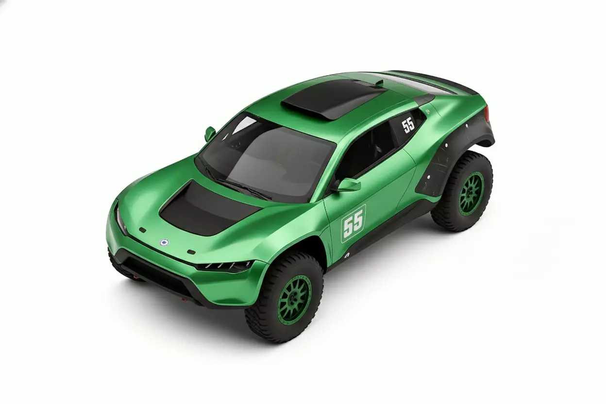 Futuristic Electric Off Road Rally Low-poly 3D model_10