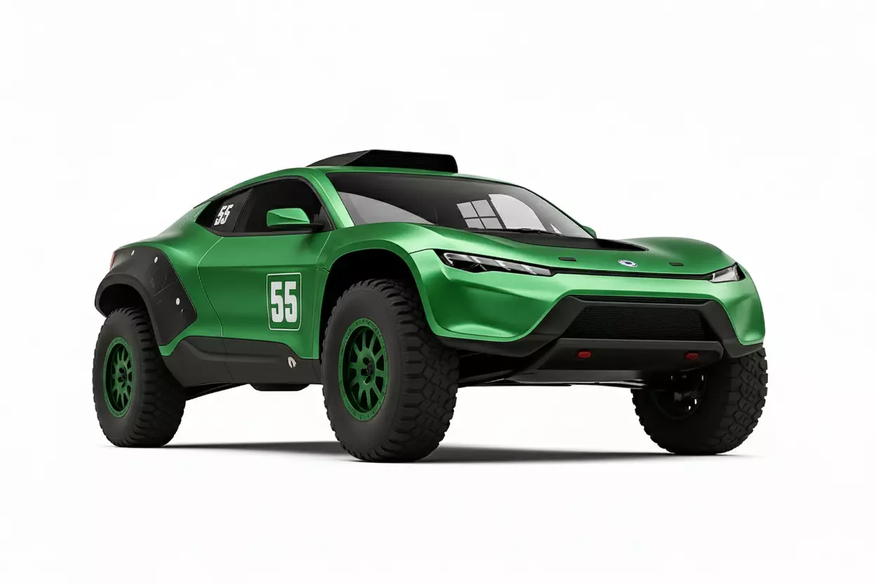 Futuristic Electric Off Road Rally Low-poly 3D model_9