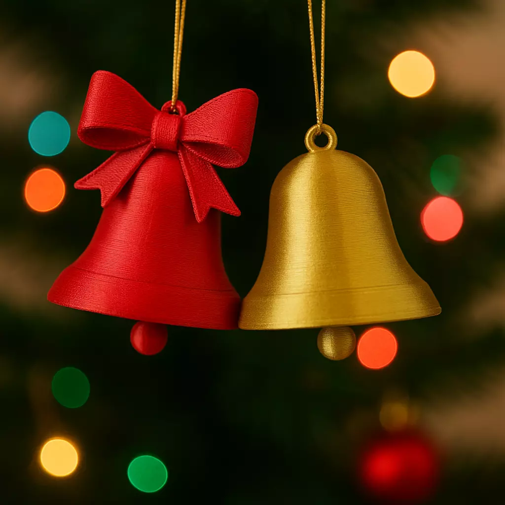 3D Printed Christmas Bells  Simple Holiday Decoration 3D print model_0