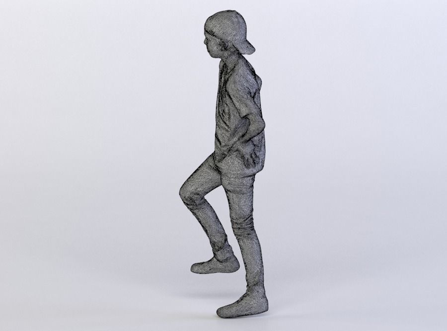Peter 0009 Child Standing Arms on the Hips One Leg On a Ball 3D model_5