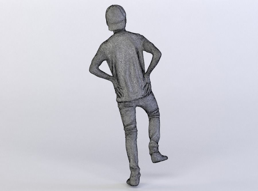 Peter 0009 Child Standing Arms on the Hips One Leg On a Ball 3D model_6