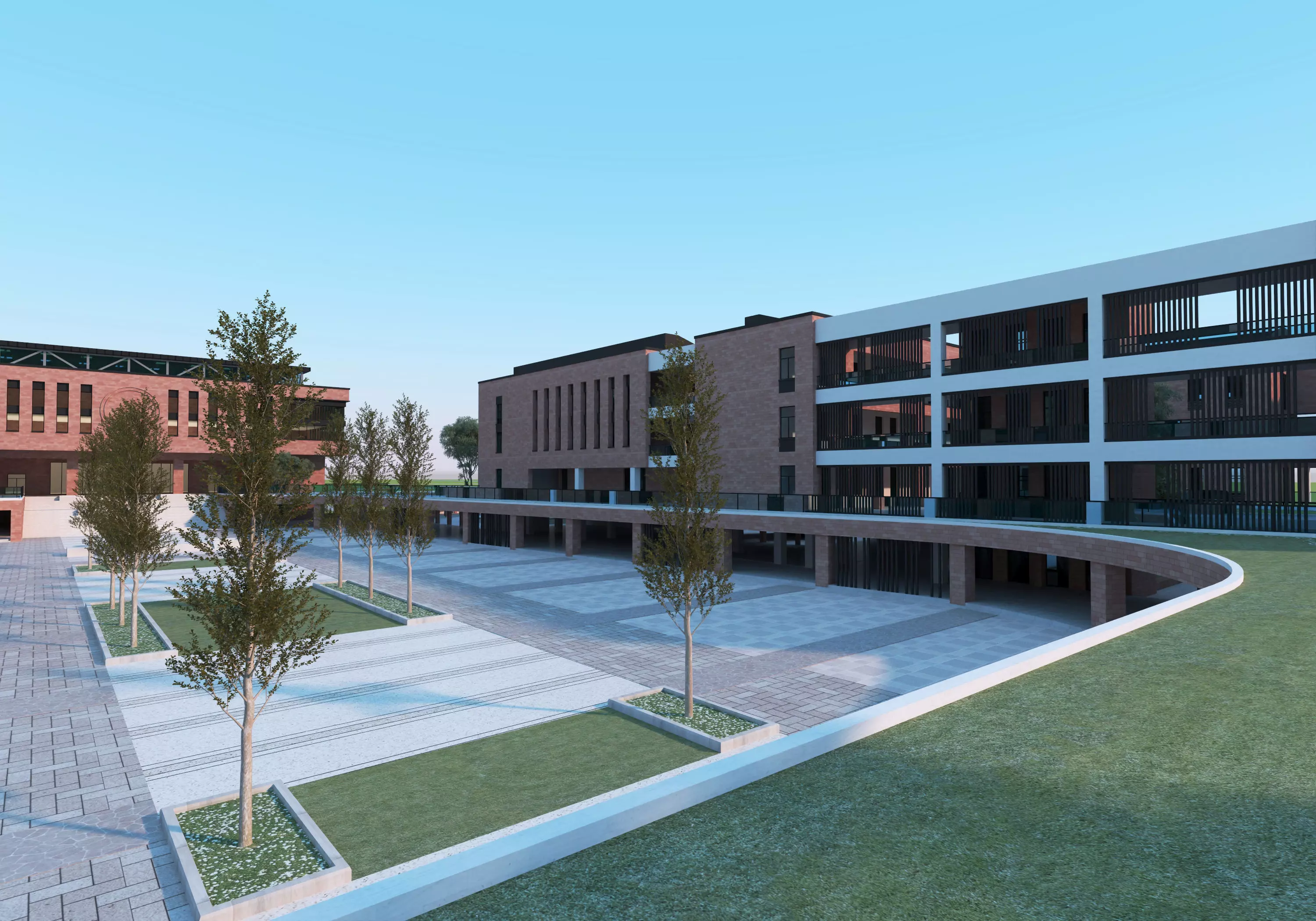 School Building 13 Low-poly 3D model_6