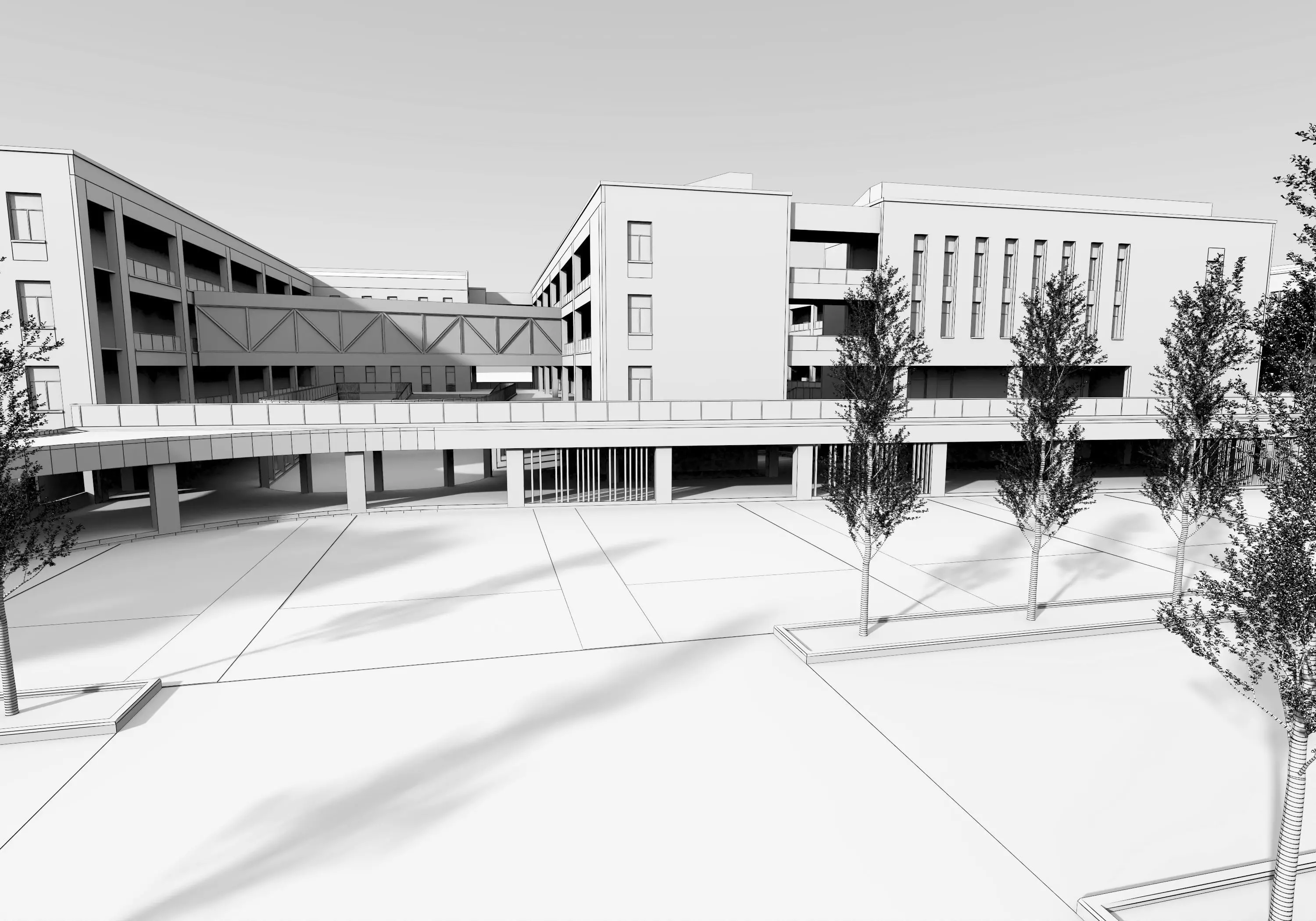 School Building 13 Low-poly 3D model_23