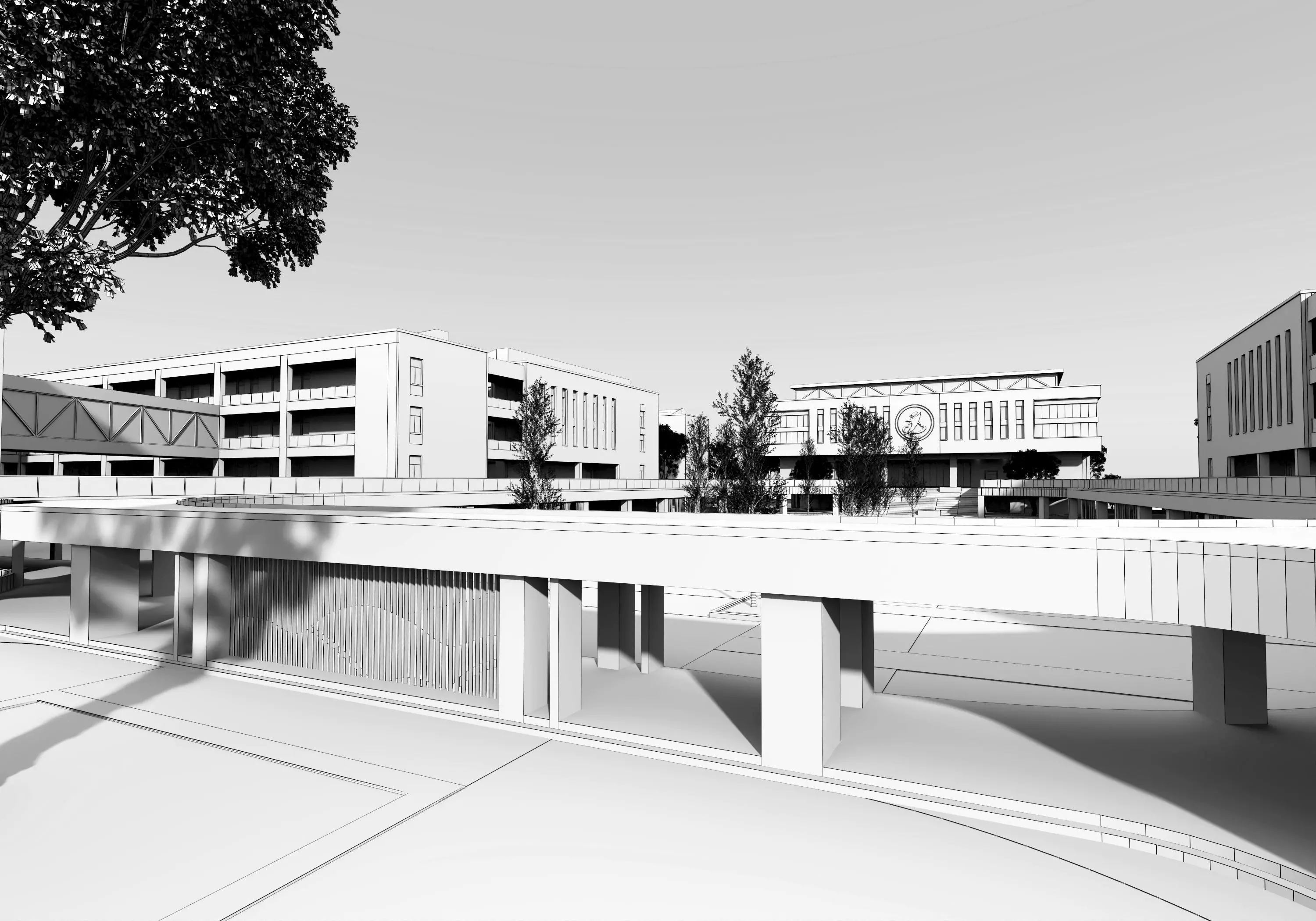 School Building 13 Low-poly 3D model_24