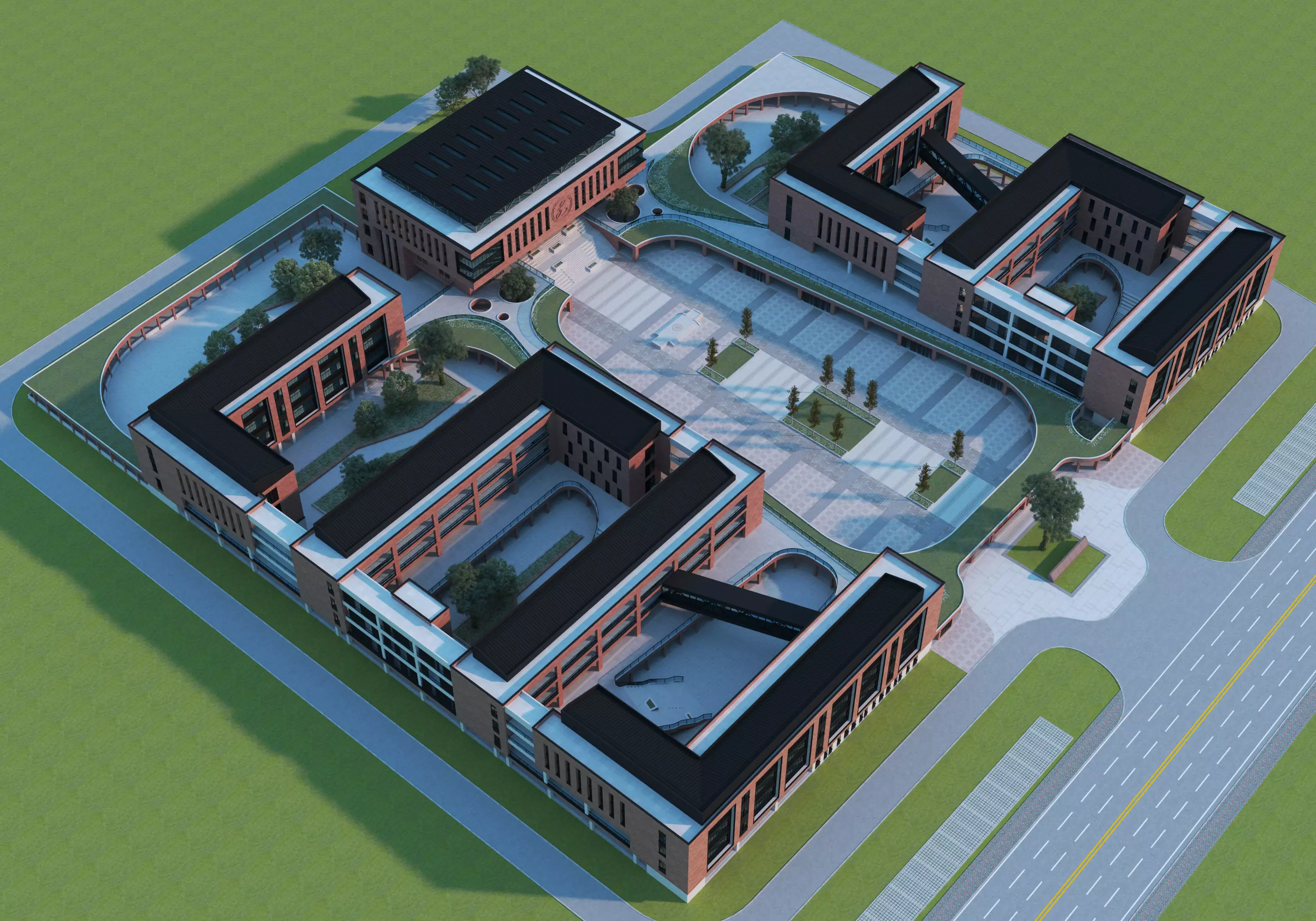 School Building 13 Low-poly 3D model_12