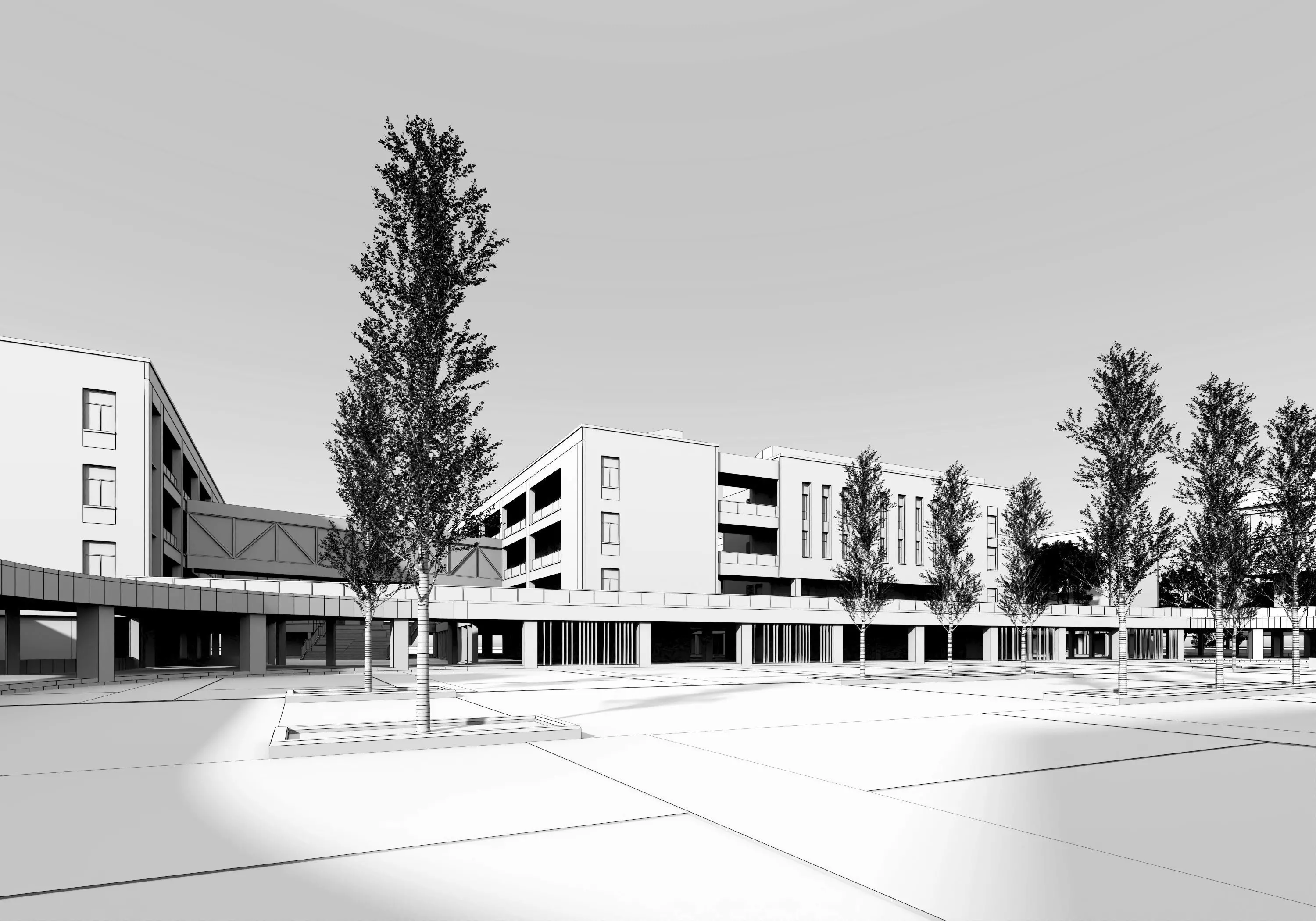 School Building 13 Low-poly 3D model_20