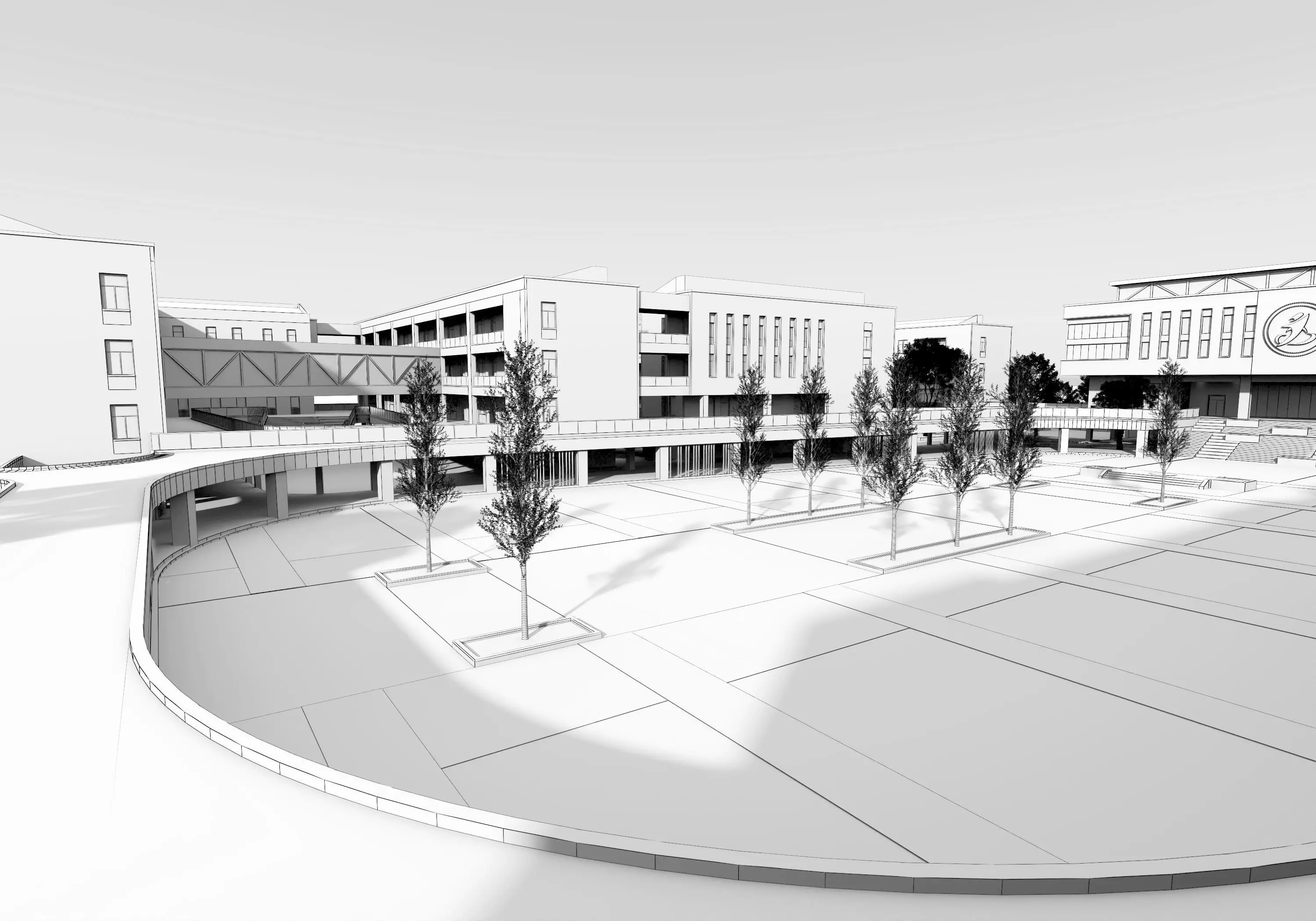 School Building 13 Low-poly 3D model_15