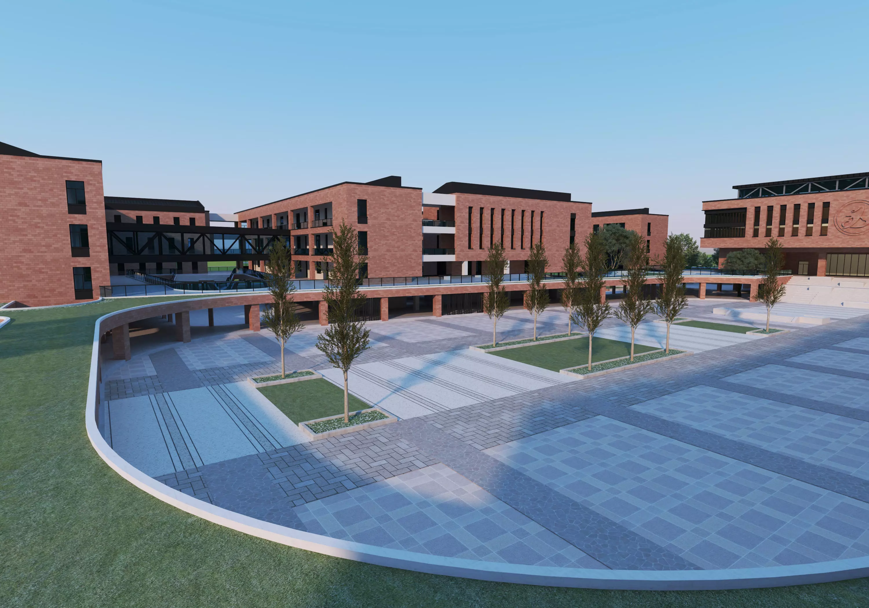 School Building 13 Low-poly 3D model_3