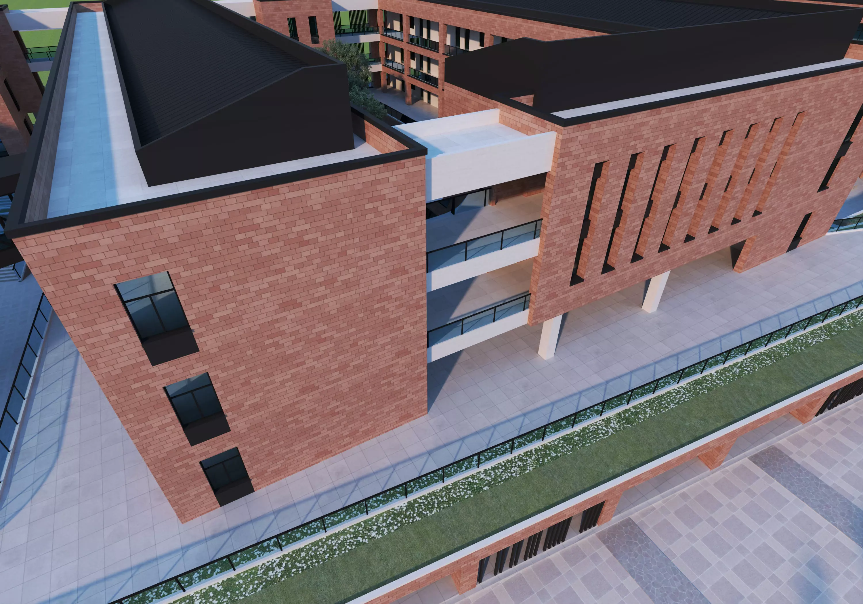 School Building 13 Low-poly 3D model_7