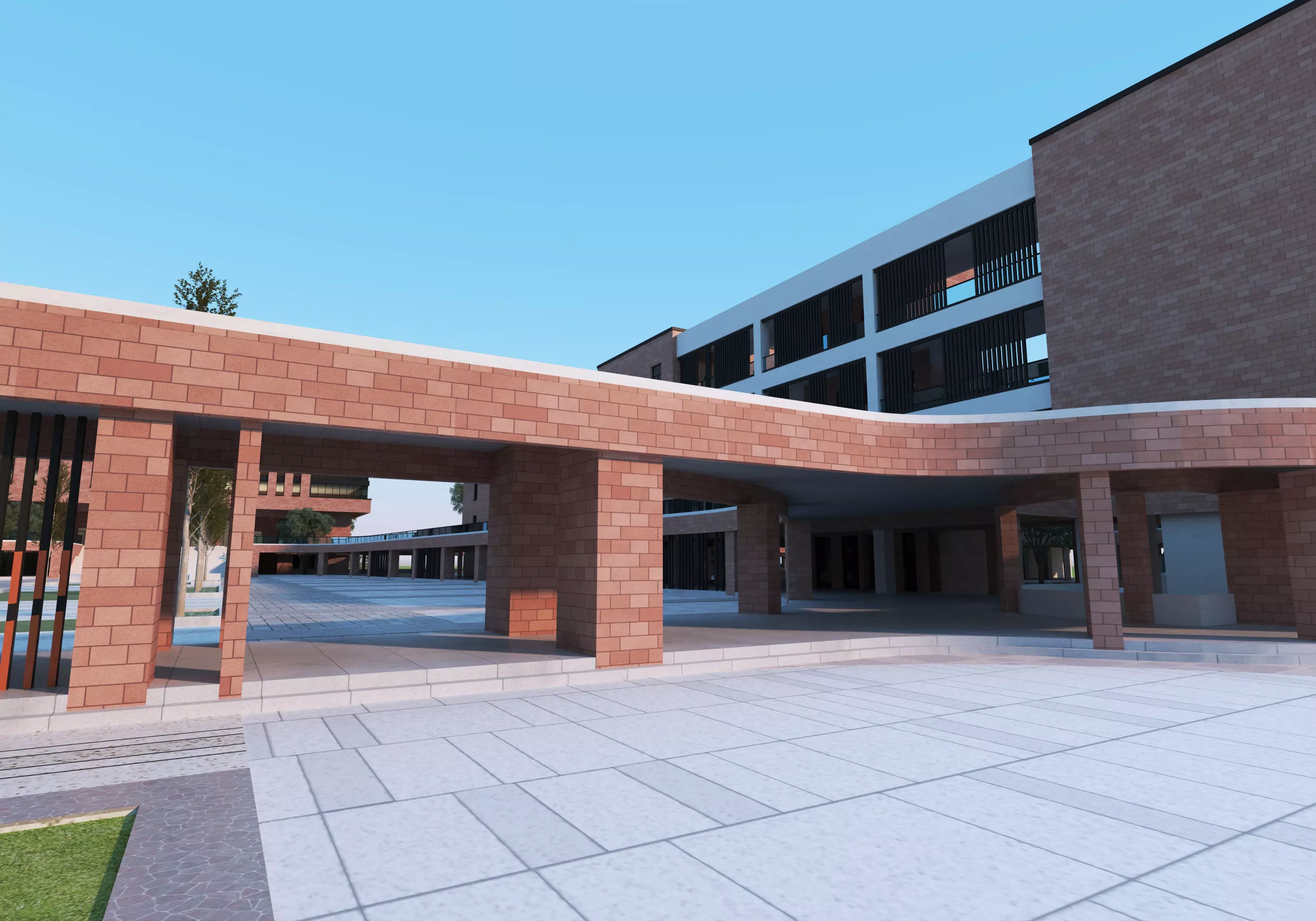 School Building 13 Low-poly 3D model_9