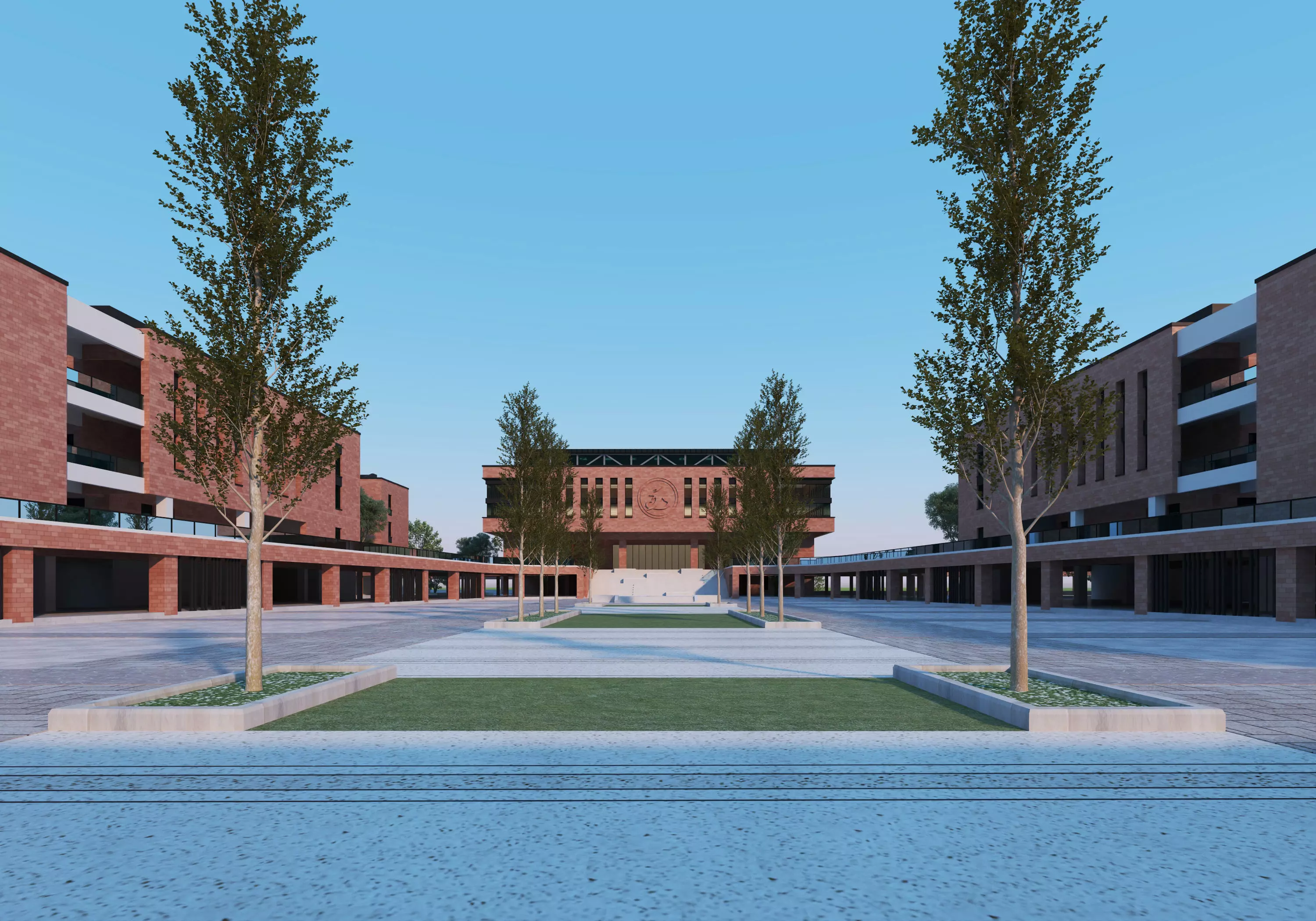 School Building 13 Low-poly 3D model_2