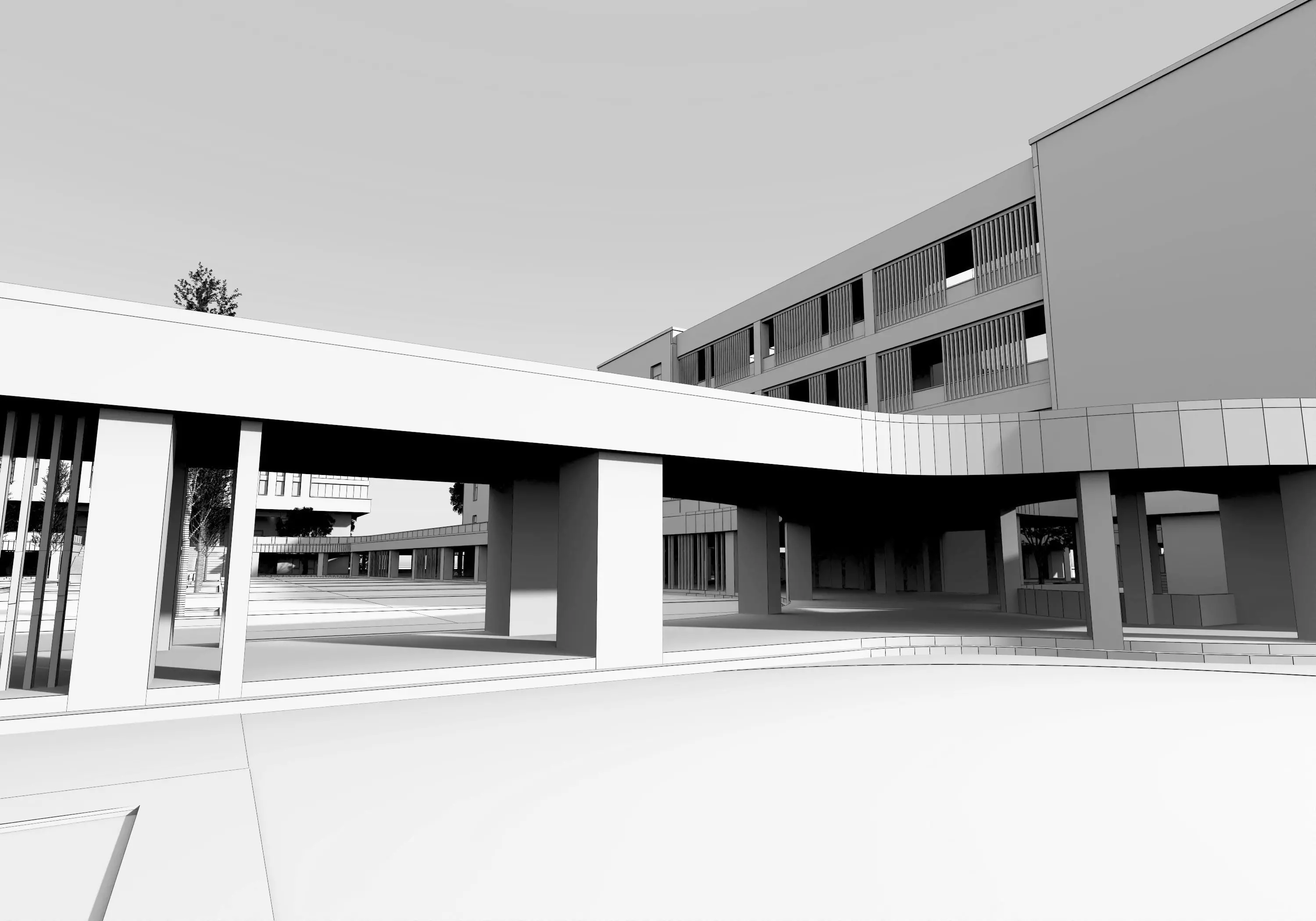 School Building 13 Low-poly 3D model_17
