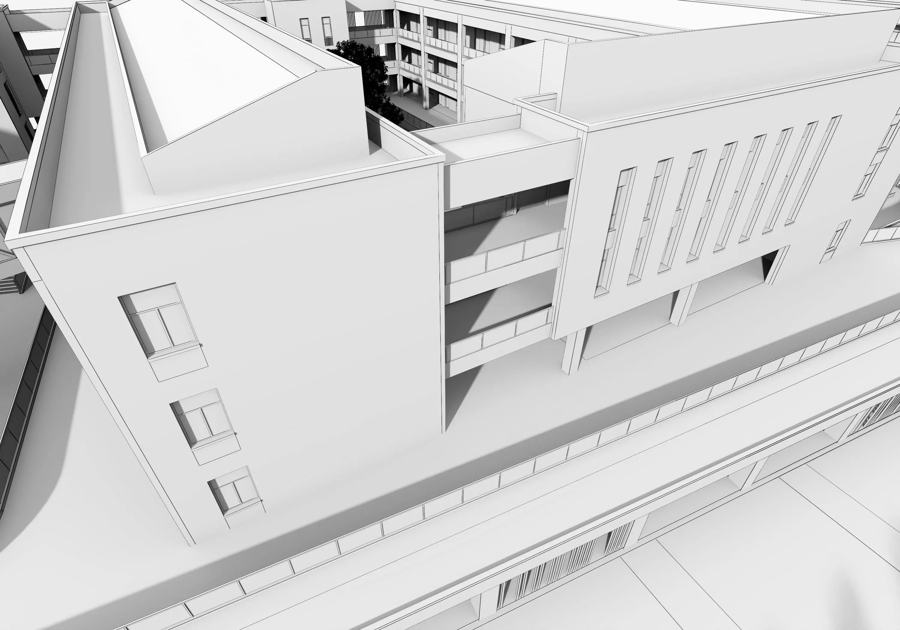 School Building 13 Low-poly 3D model_13