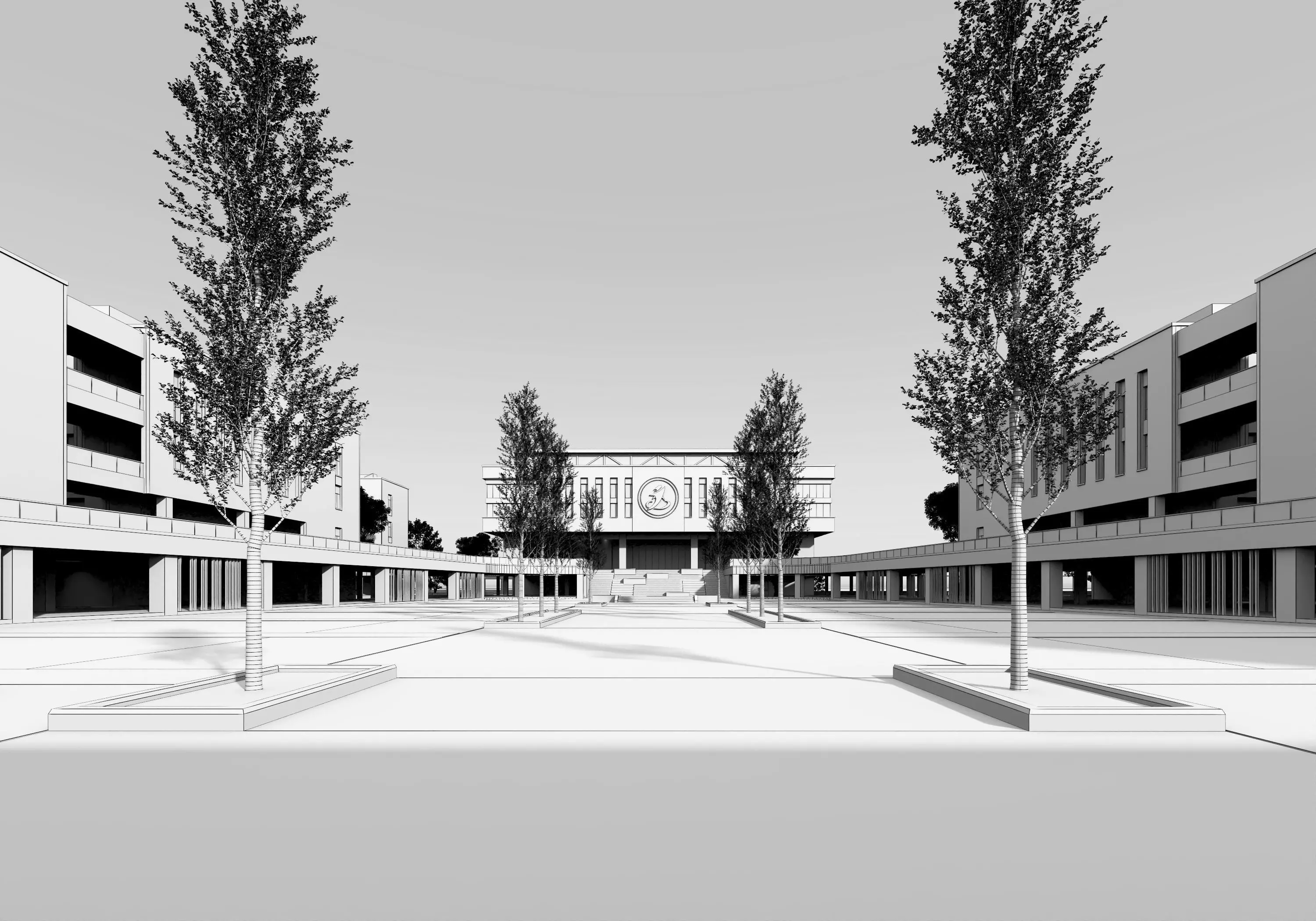 School Building 13 Low-poly 3D model_25