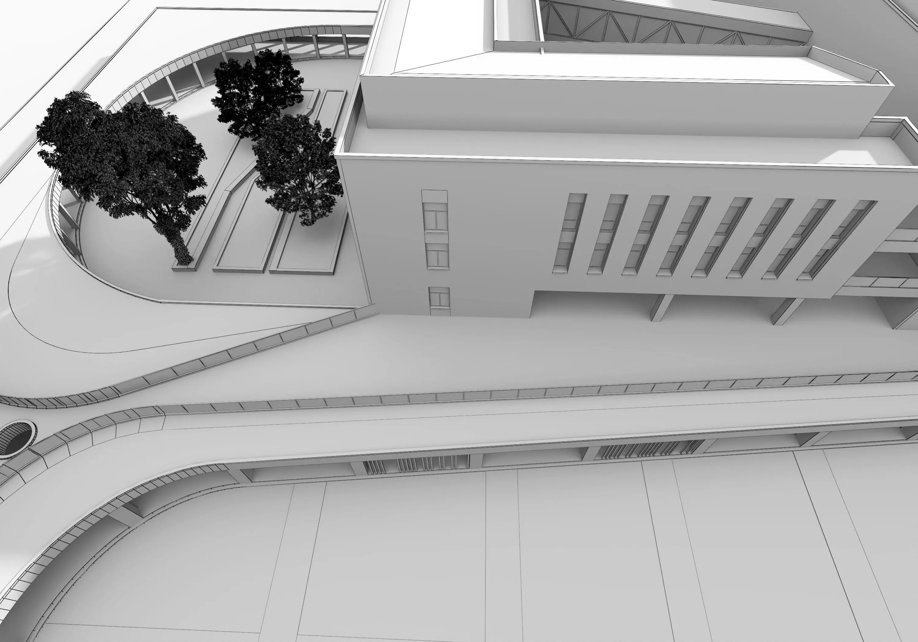 School Building 13 Low-poly 3D model_19