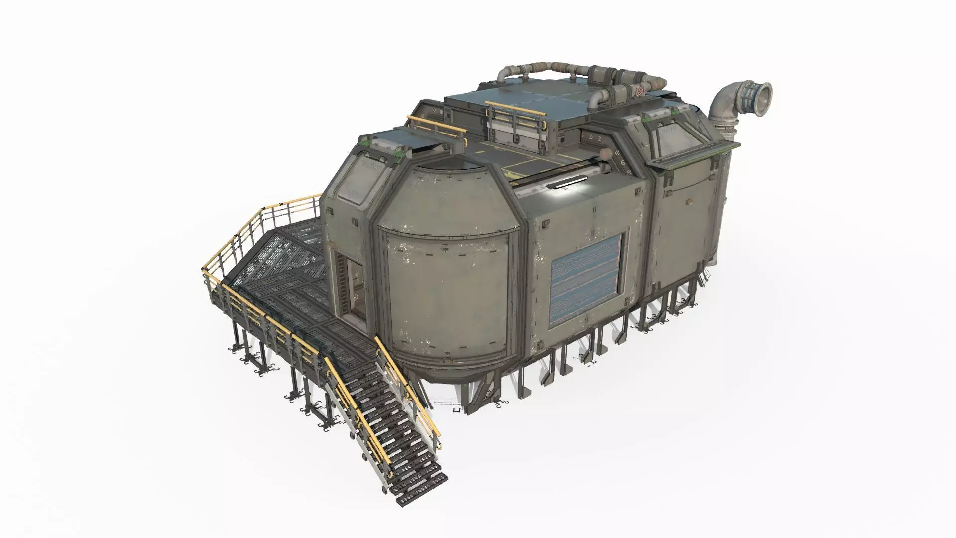 Future Sci-Fi Science Camp House 3D model_4