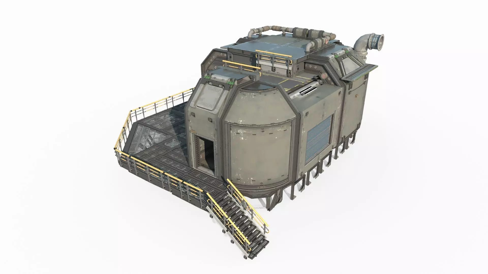 Future Sci-Fi Science Camp House 3D model_3