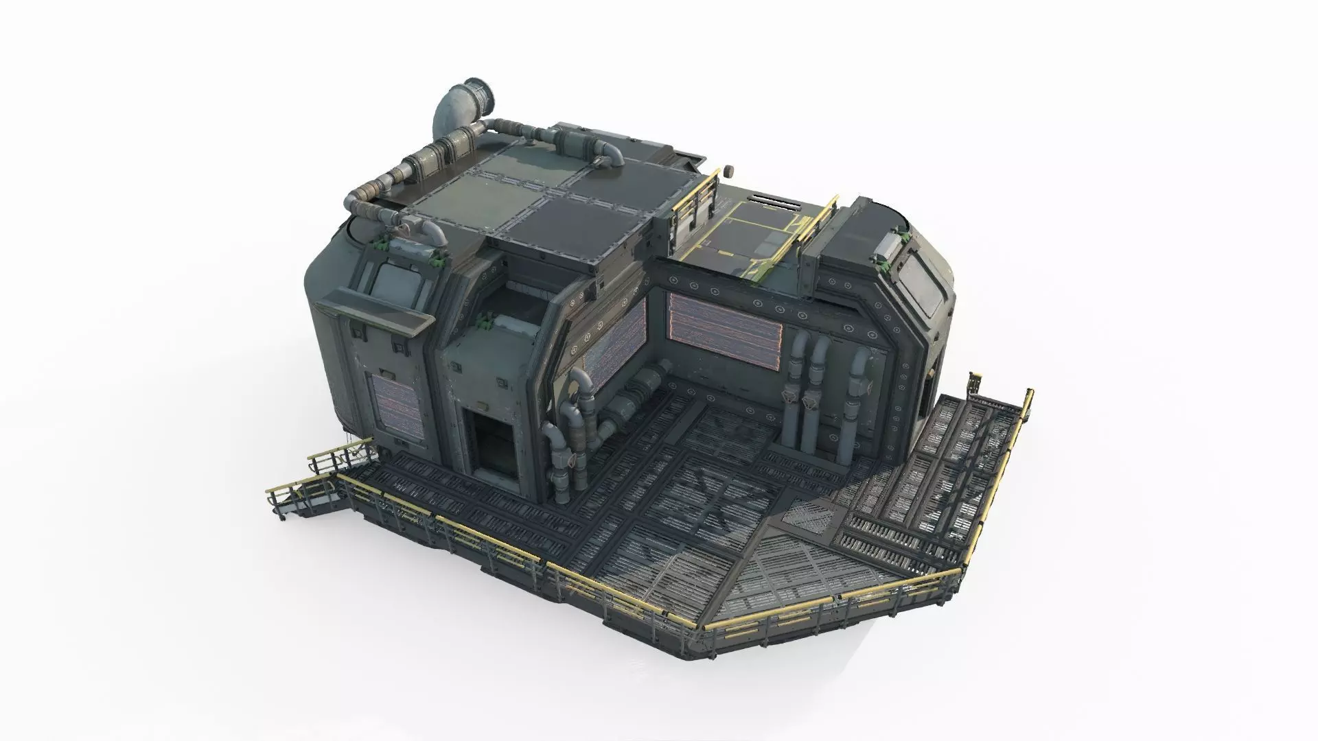 Future Sci-Fi Science Camp House 3D model_0