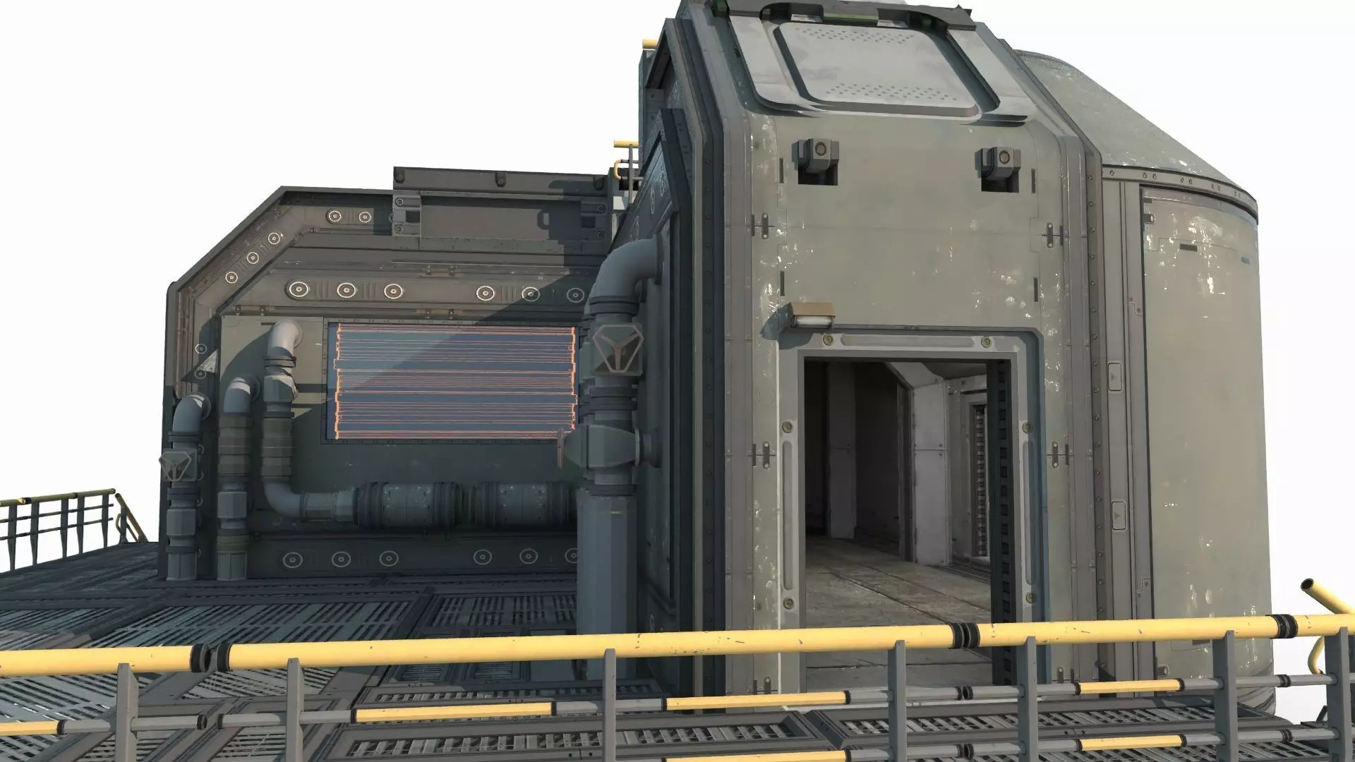 Future Sci-Fi Science Camp House 3D model_8