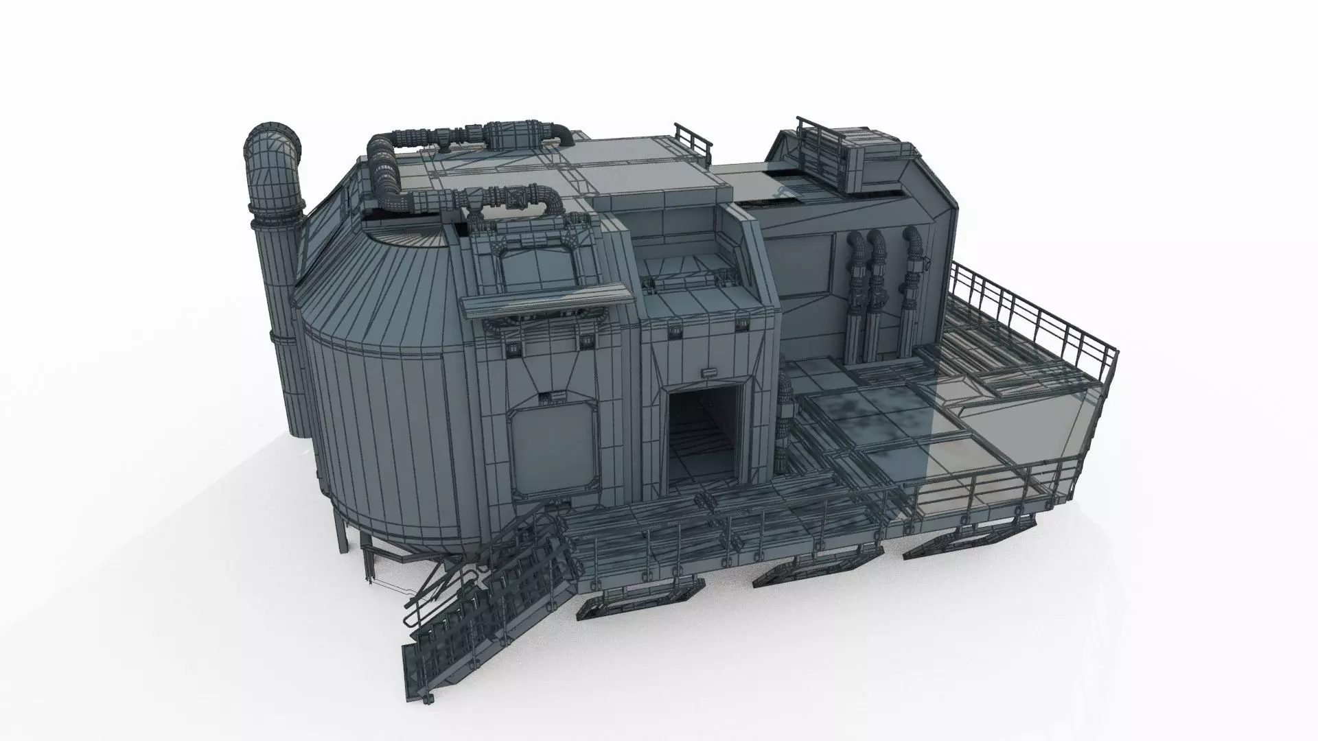 Future Sci-Fi Science Camp House 3D model_7