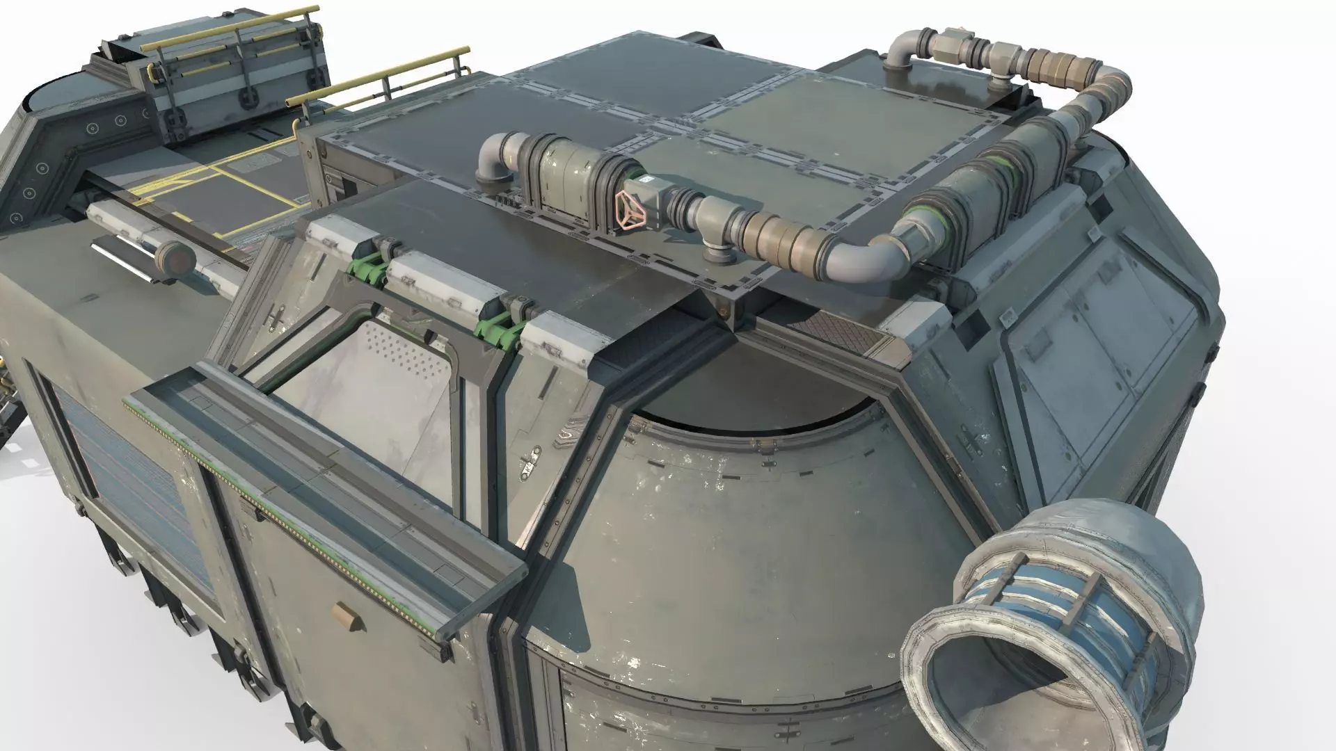 Future Sci-Fi Science Camp House 3D model_2