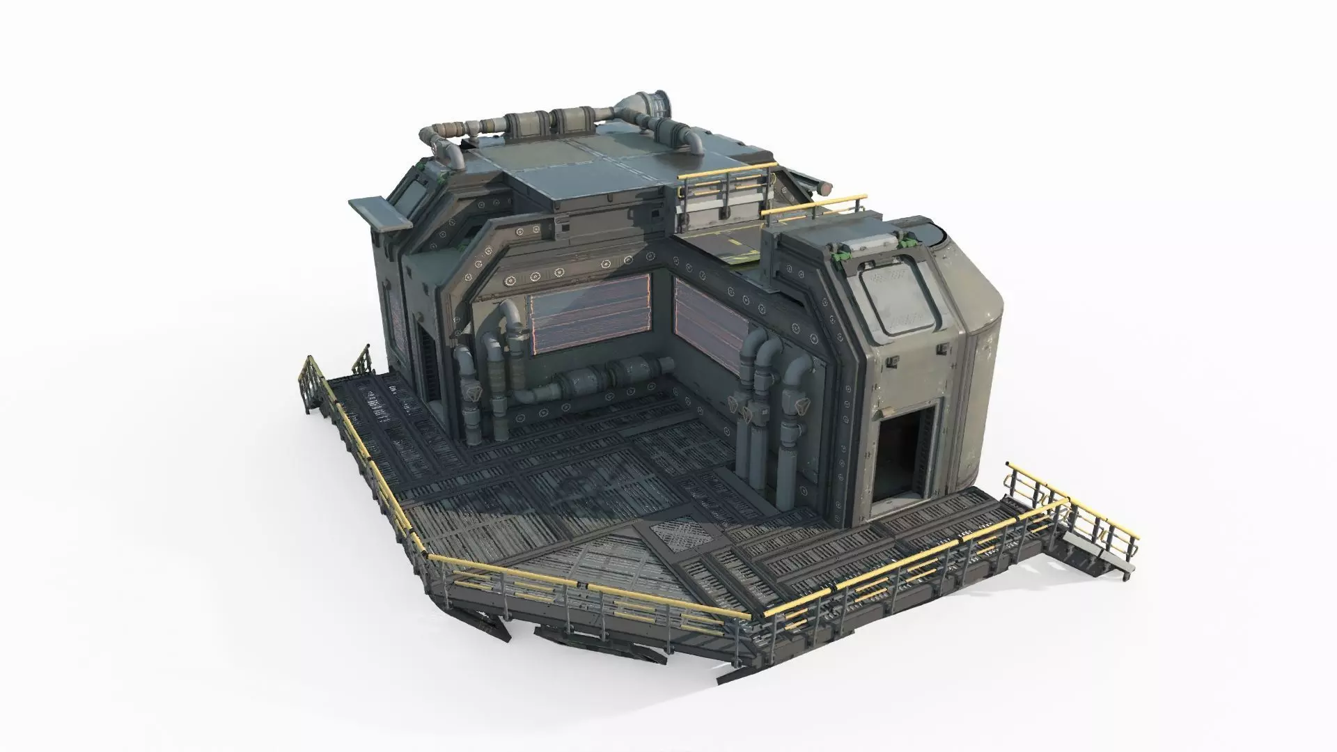 Future Sci-Fi Science Camp House 3D model_1