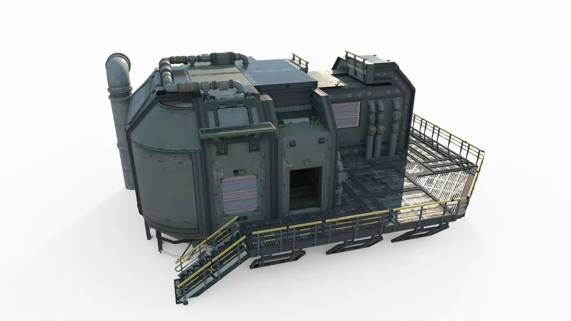 Future Sci-Fi Science Camp House 3D model_5