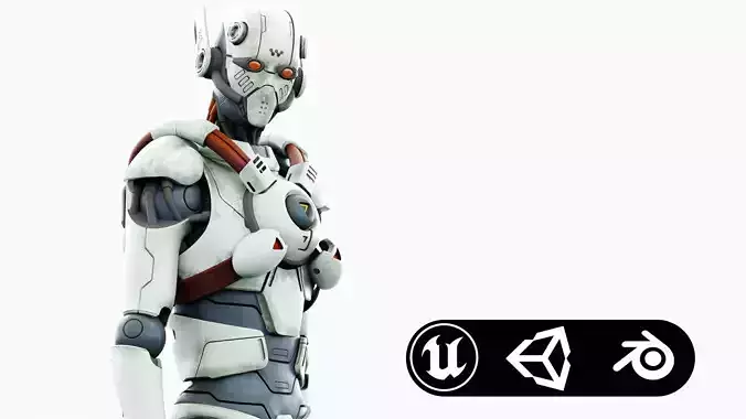 CYBORGTOPIA B-16  Rigged for Unreal Engine - Unity - MIXAMO