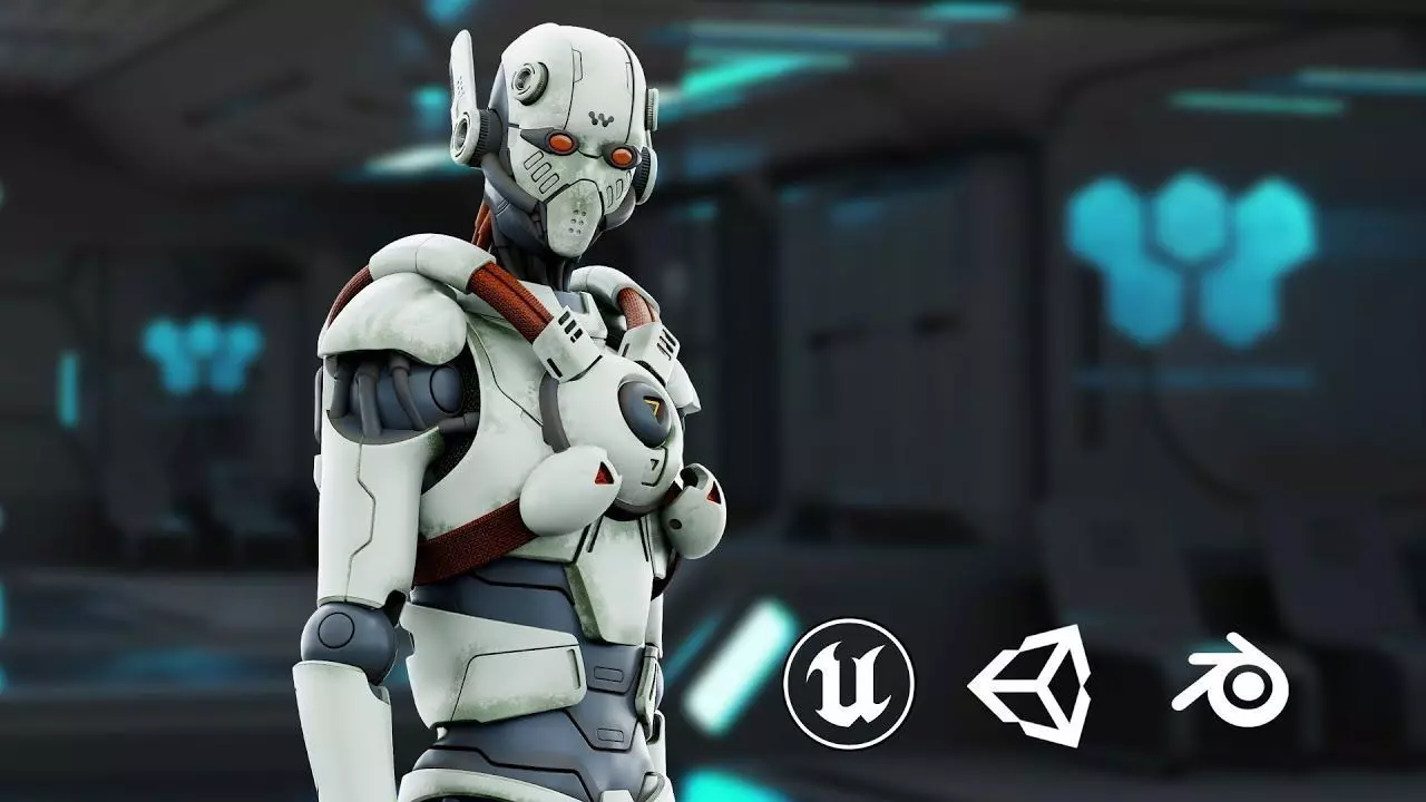 CYBORGTOPIA B-16 Rigged for Unreal Engine - Unity - MIXAMO 3D model
