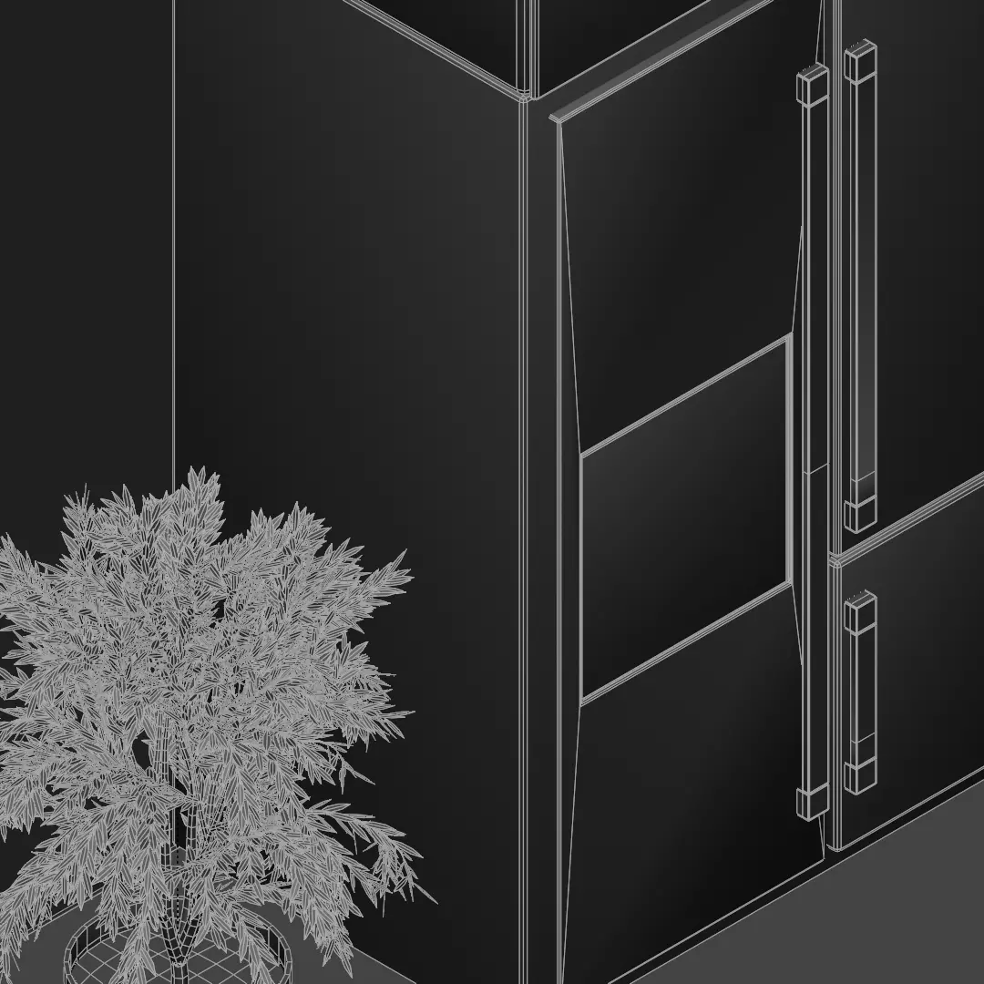 Isometric Kitchen Interior 3D Model - Olive Green 3D model_10