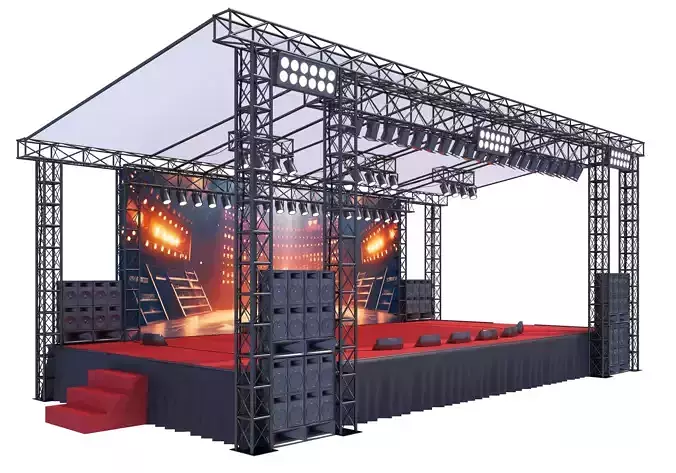 Concert Stage Low-poly 3D model