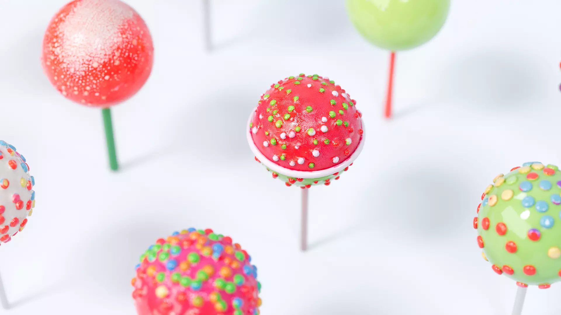 Christmas style spherical lollipop 3D model_4