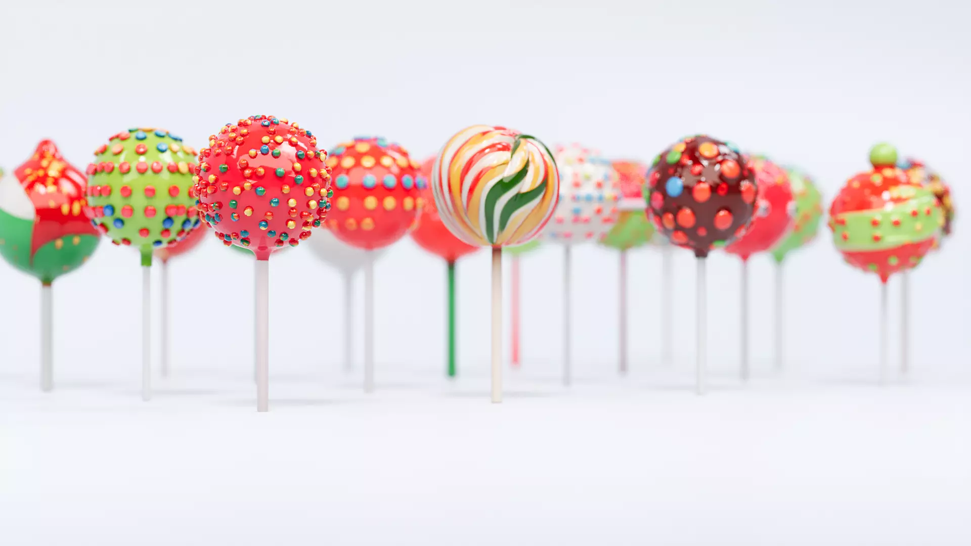 Christmas style spherical lollipop 3D model_6