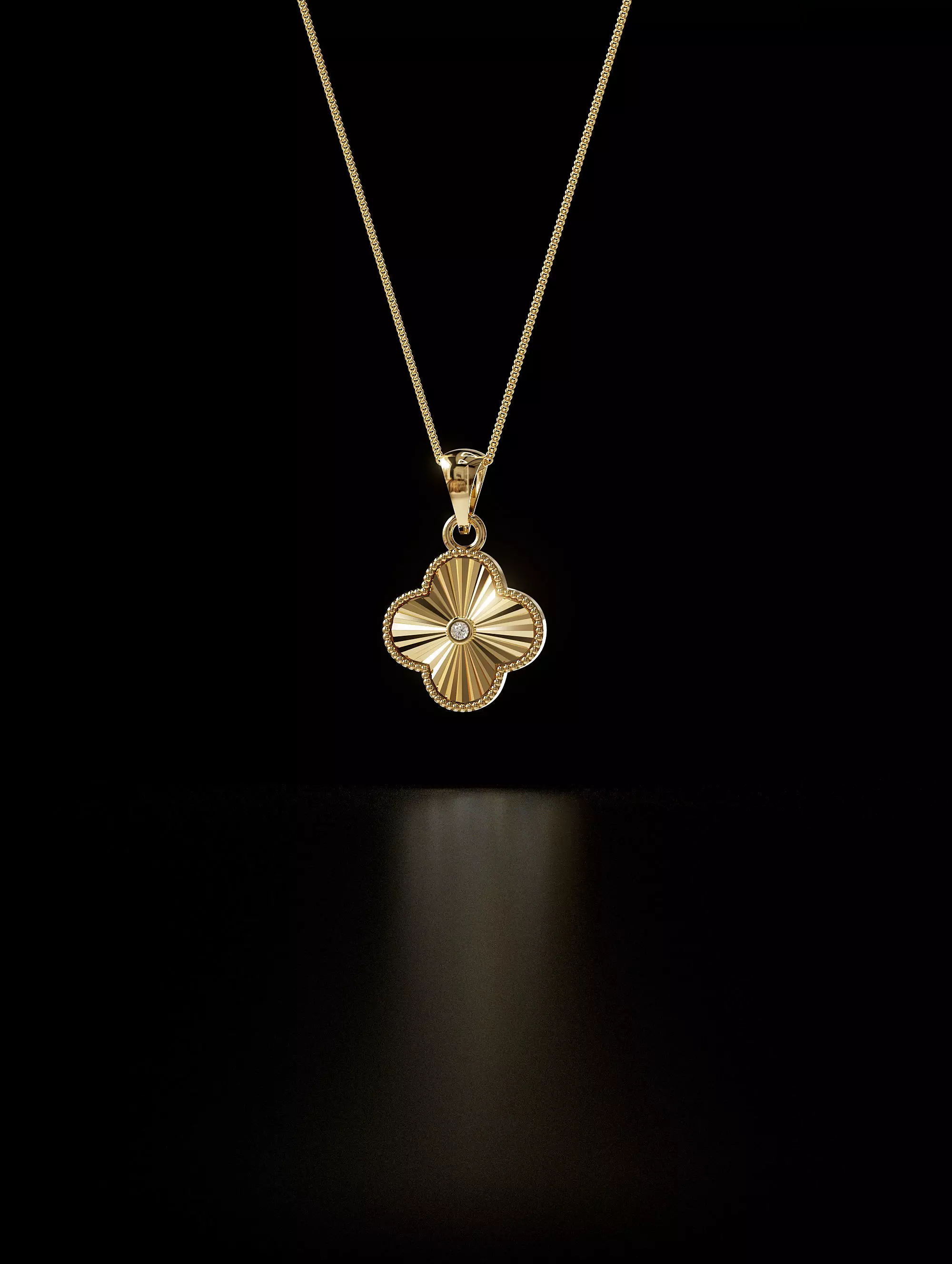 4 leaf clover Pendant-FREE 3dmodel jewelry for printing Free 3D print model