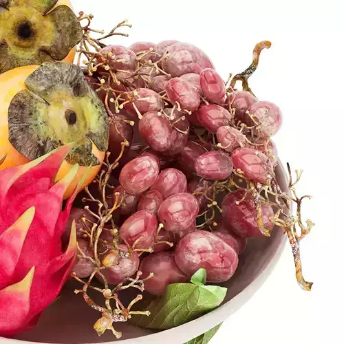 bowl of tropical fruits 15 3D model 4