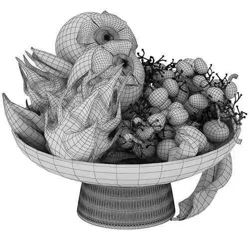 bowl of tropical fruits 15 3D model 6