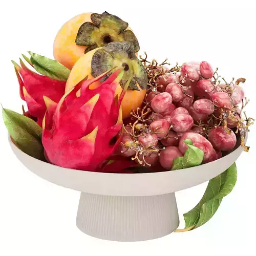 bowl of tropical fruits 15 3D model 2