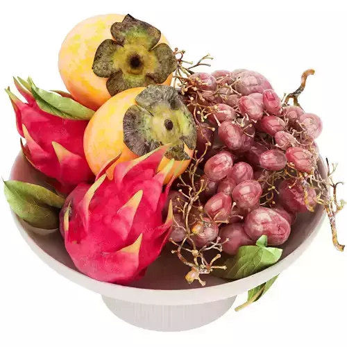 bowl of tropical fruits 15 3D model 3
