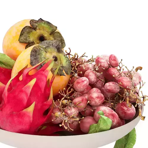 bowl of tropical fruits 15 3D model 5