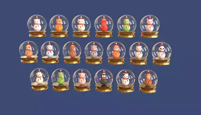 Christmas Animal Snow Globe Cute Holiday Decoration