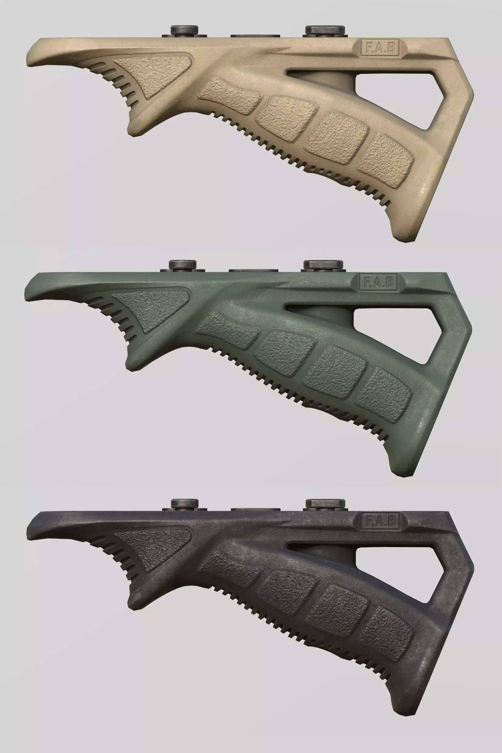 FAB Defense PTK-M Angled Foregrip For Game Low-poly 3D model_2