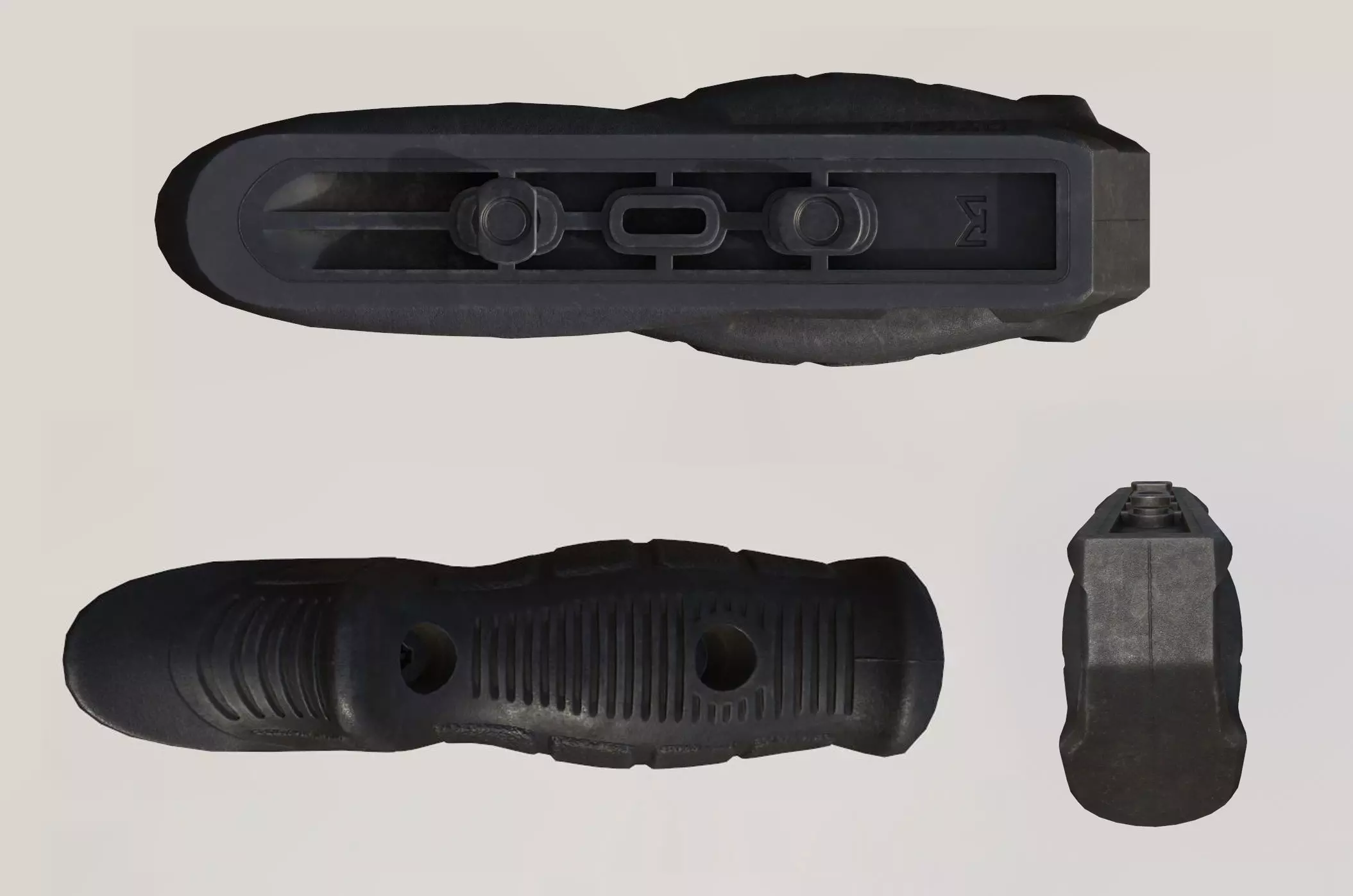 FAB Defense PTK-M Angled Foregrip For Game Low-poly 3D model_3