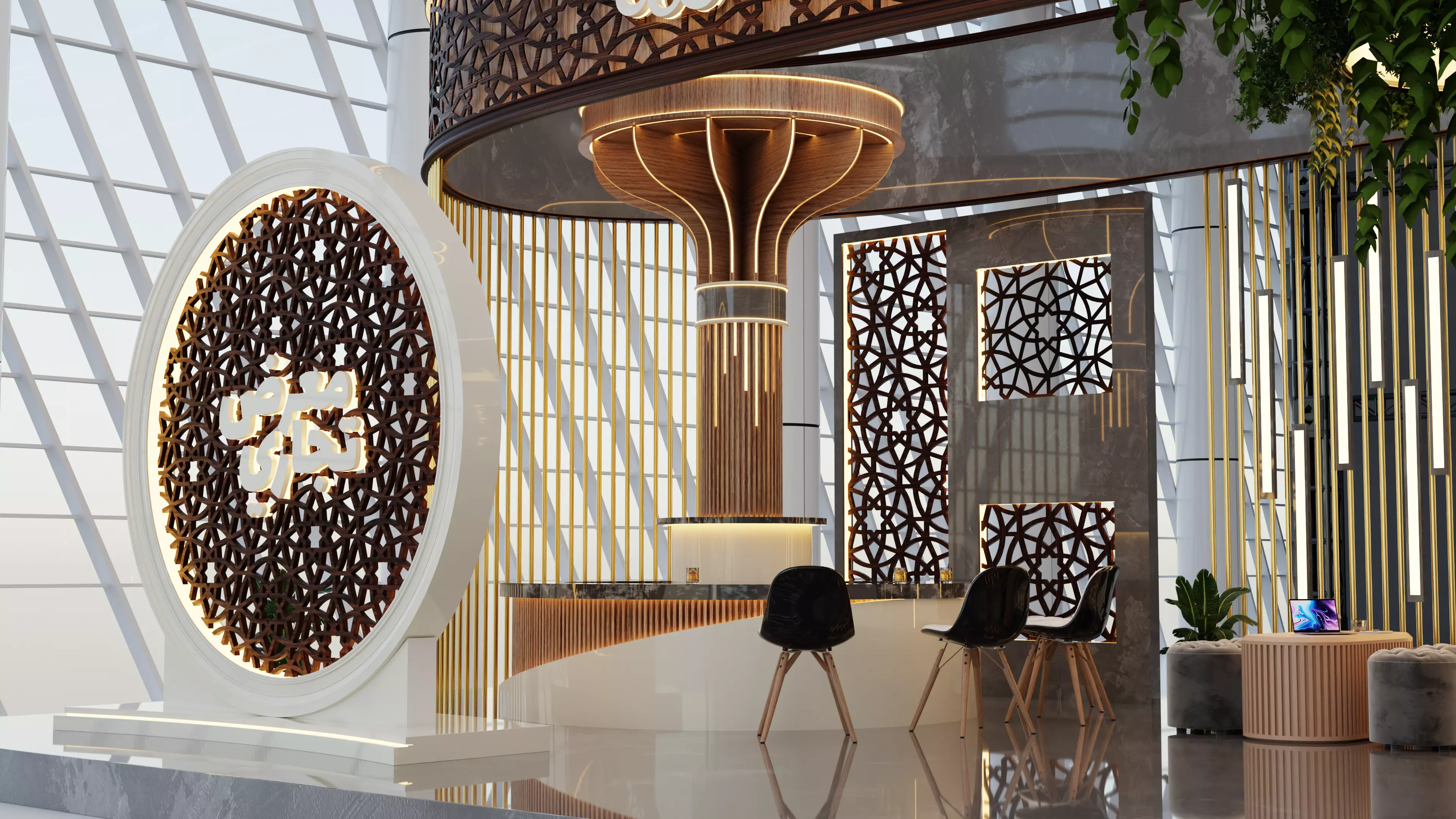 Modern Arabic Exhibition Booth Luxury Event Stand Design 3D model_4